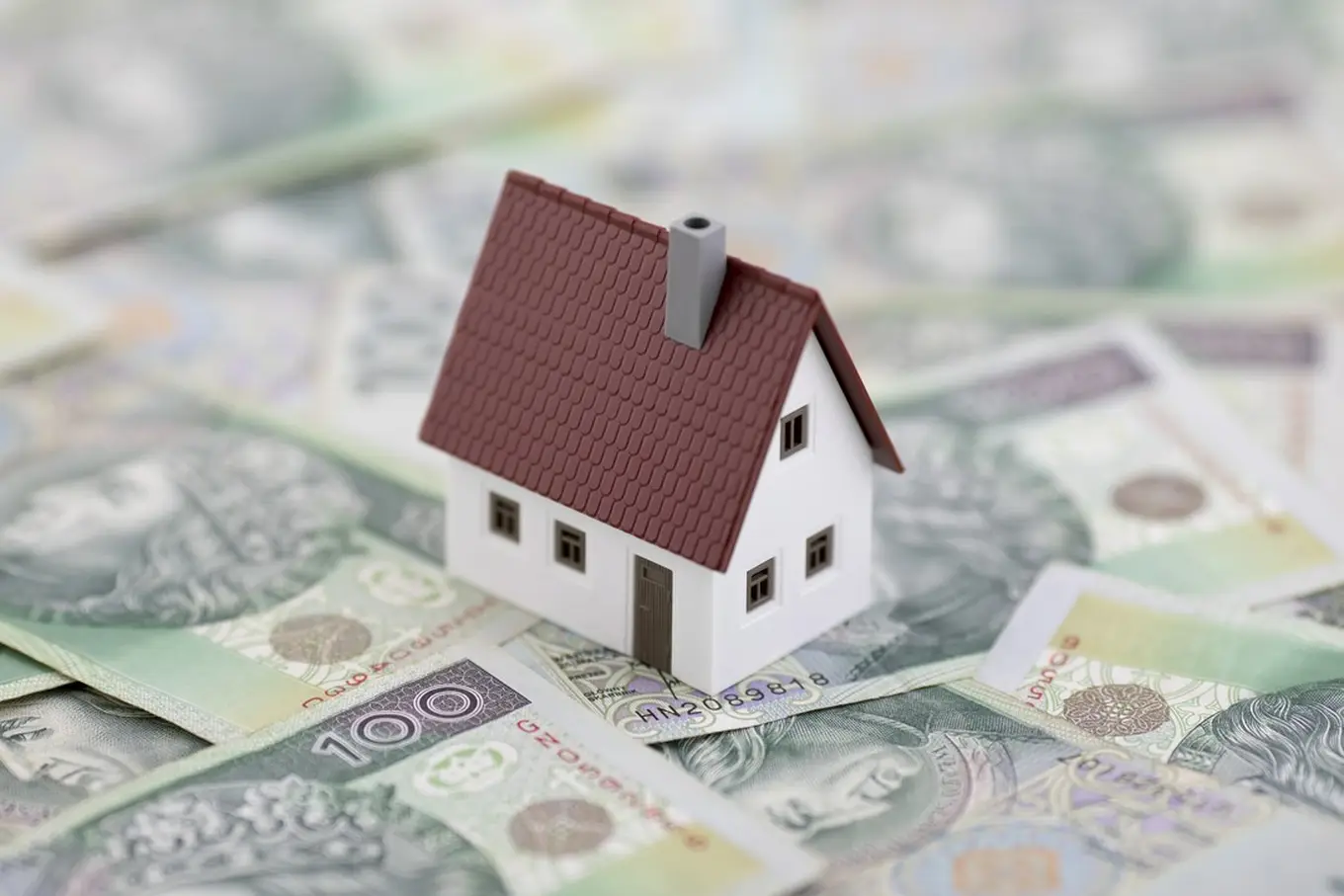 model domu na polskich pieniądzach